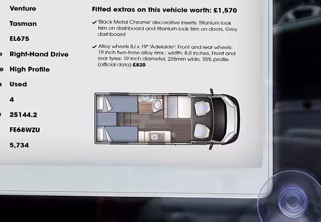 50 50 AutoTalker Digital Windscreen Pricing For Leisure Vehicles Close Up